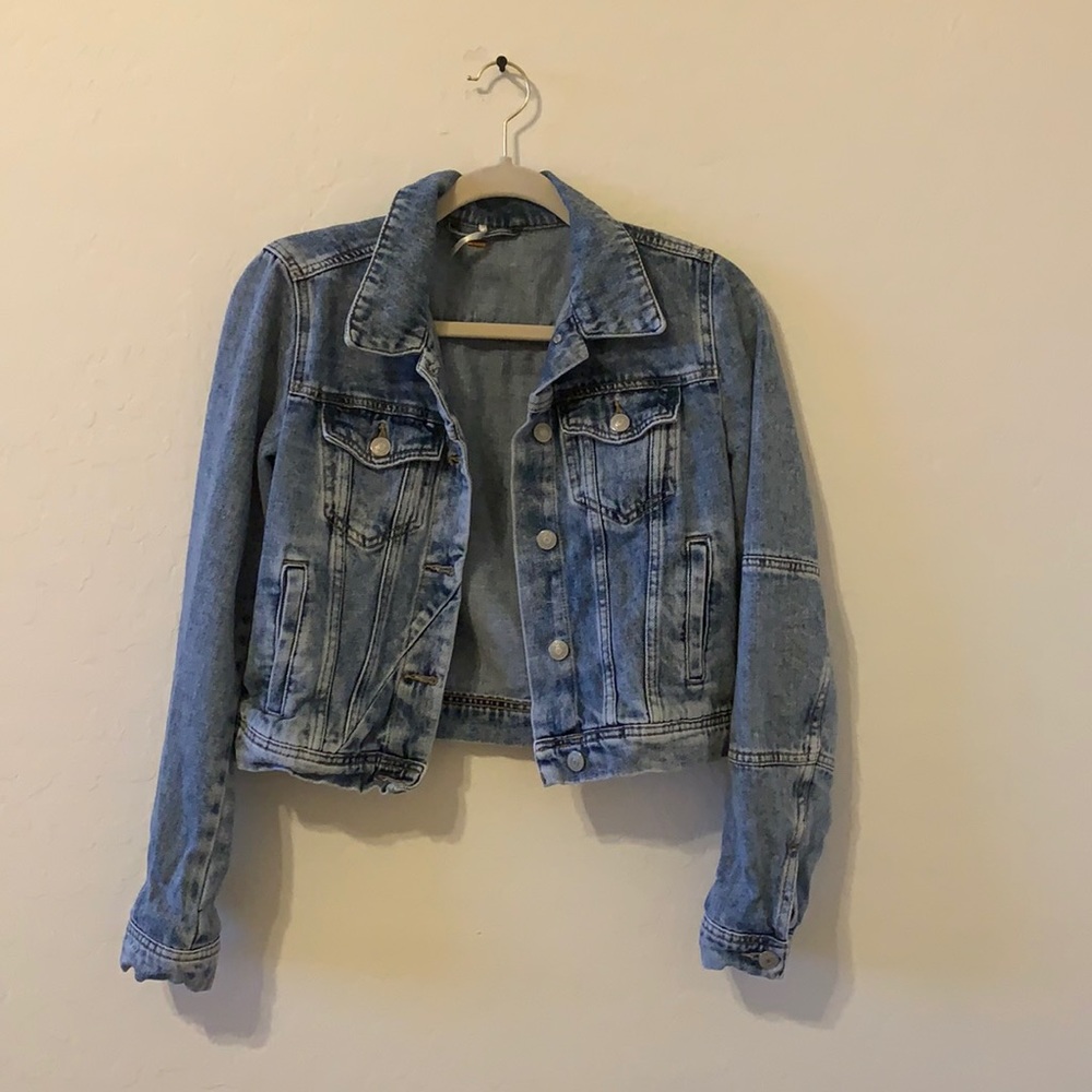 Free People Acid wash denim jacket
